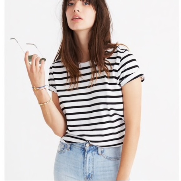 Madewell Striped Tie Back Top - Picture 3 of 4